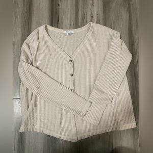 American eagle size small cream waffle sweater